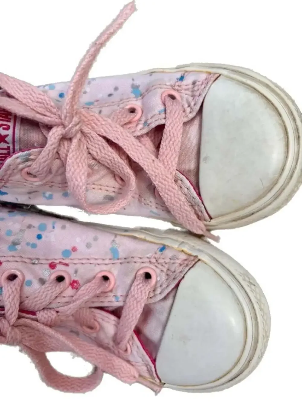 Converse‎ Chuck Taylor All Star Kids Pink Floral Polka Dot Sneakers Size 9